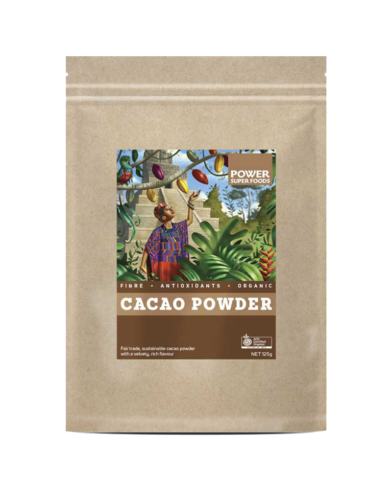 Power Super Foods Cacao Powder Kraft Bag – 125g