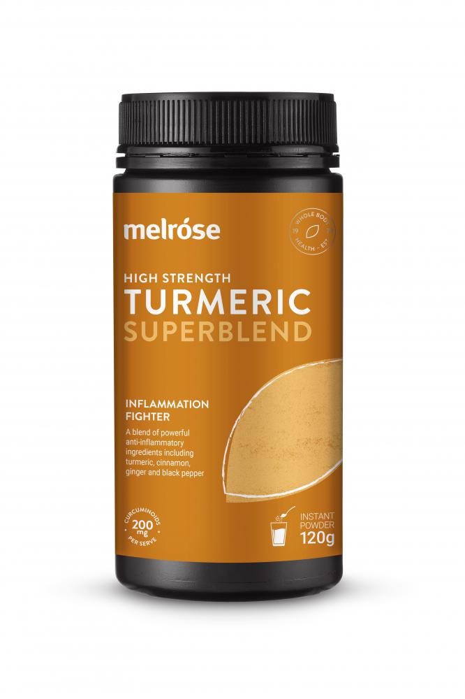 Melrose High Strength Turmeric Superblend Instant Powder – 120g, front of pack
