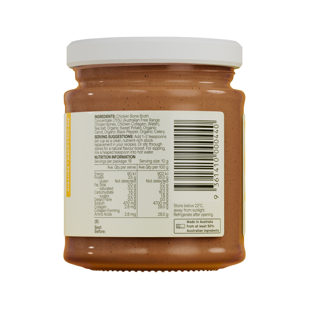 Best of the Bone Chicken Bone Broth Concentrate Original – 180g, back of pack
