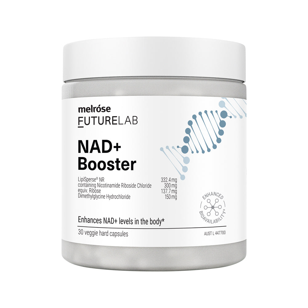 Melrose FutureLab NAD+ Booster – 30 Vege Capsules, front of pack
