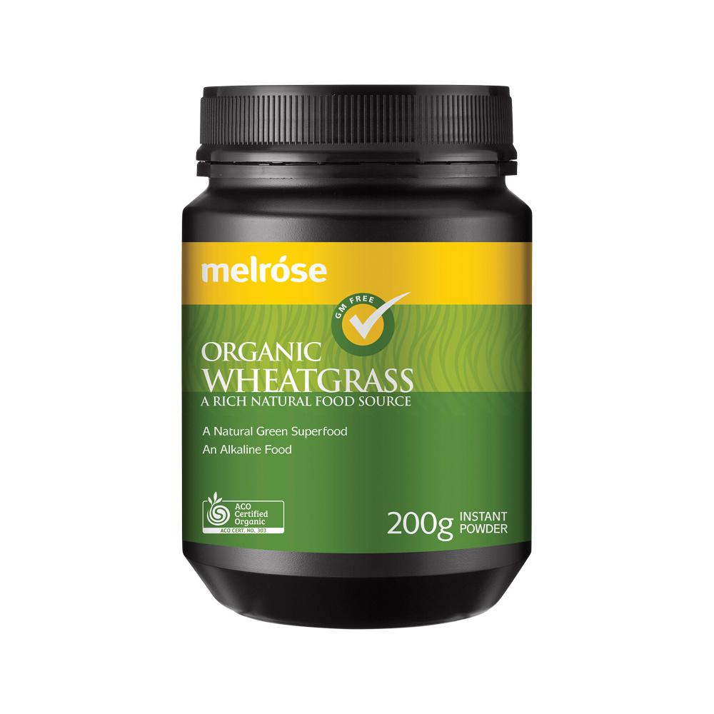 Melrose Organic Wheatgrass Instant Powder – 200g, front of pack