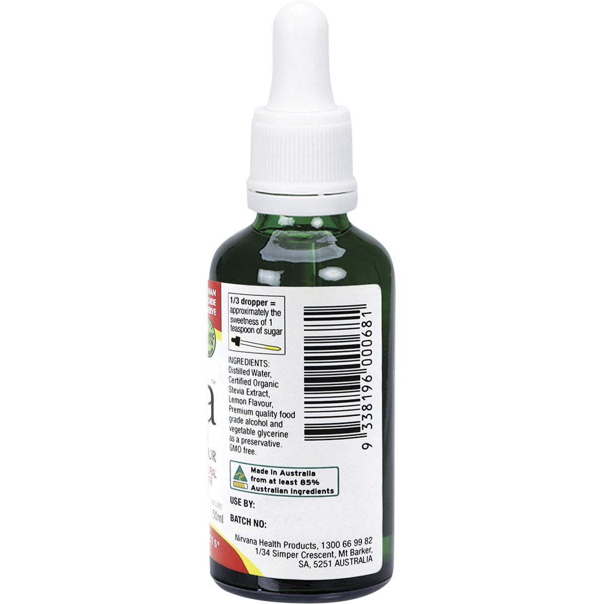 Nirvana Organics Liquid Stevia Lemon – 50ml, pack detail