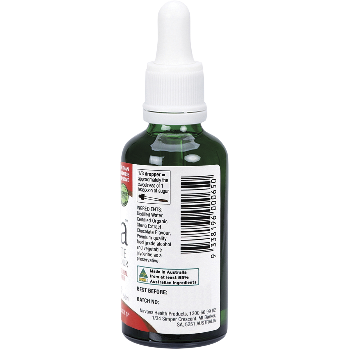 Nirvana Organics Liquid Stevia Chocolate – 50ml, pack detail