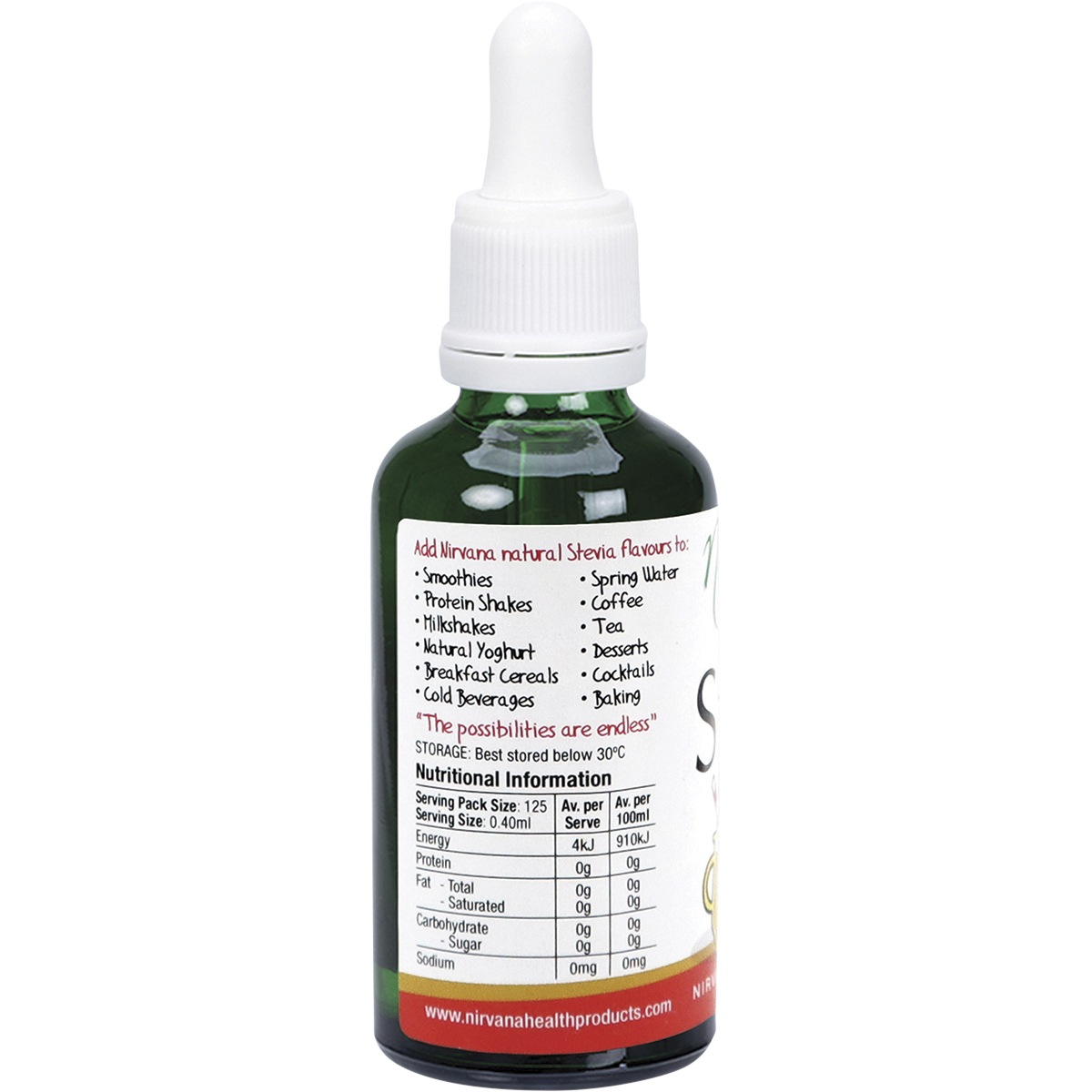Nirvana Organics Liquid Stevia Ginger Ale – 50ml, pack detail
