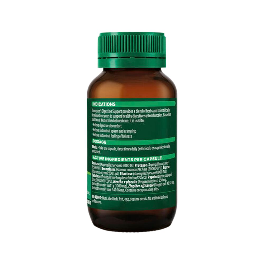 Thompson's Digestion Support – 60 Capsules, back of pack