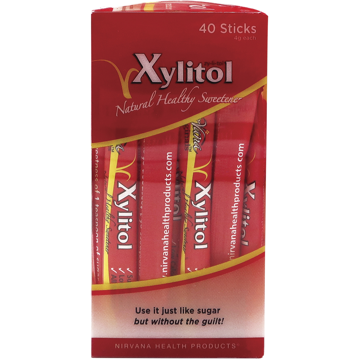Nirvana Originals Xylitol Sticks – 40 x 4g, pack detail