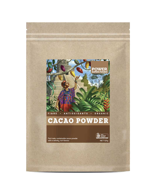 Power Super Foods Cacao Powder Kraft Bag – 125g