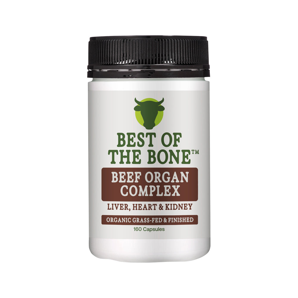 Best of the Bone Organic Beef Organ Complex Liver, Heart & Kidney – 160c, front of pack