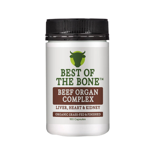 Best of the Bone Organic Beef Organ Complex Liver, Heart & Kidney – 160c, front of pack