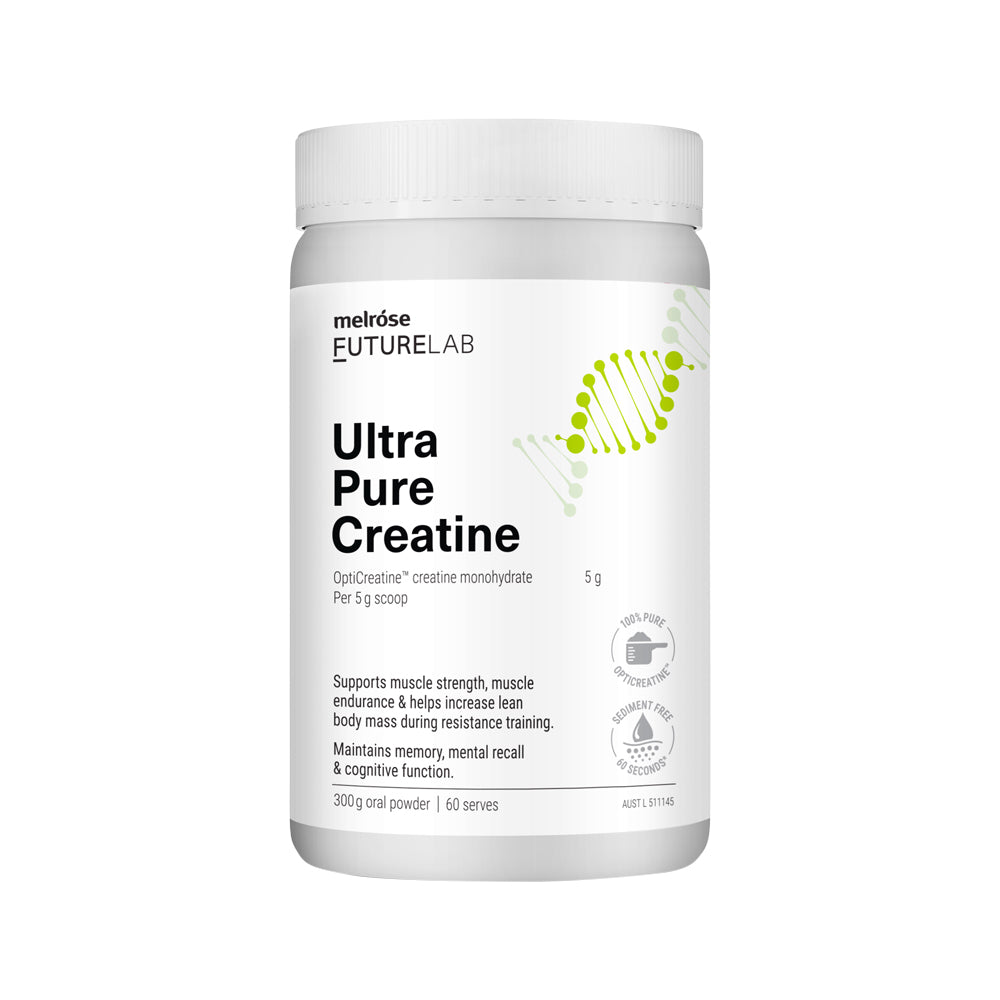 Melrose FutureLab Ultra Pure Creatine Oral Powder – 300g, front of pack