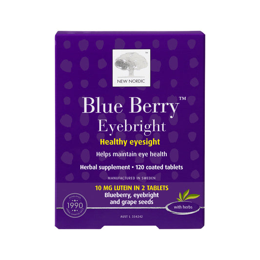 New Nordic Blue Berry Eyebright – 120 Tablets, front of pack