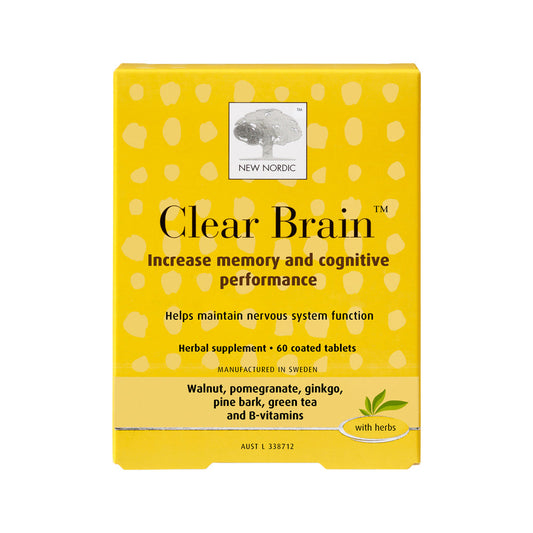 New Nordic Clear Brain – 60 Tablets, front of pack
