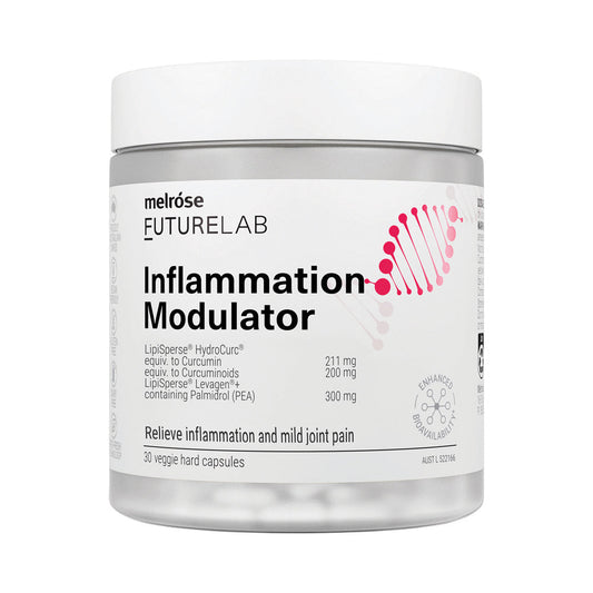 Melrose FutureLab Inflammation Modulator – 30 Vege Capsules, front of pack