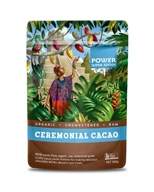 Power Super Foods Cacao Ceremonial Paste Buttons – 500g