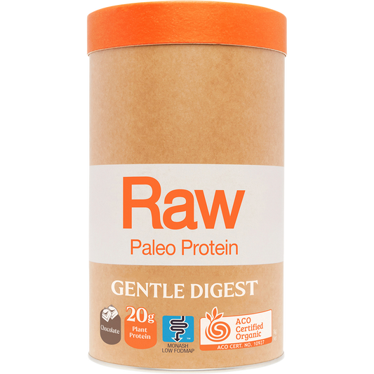Amazonia Raw Gentle Digest Paleo Protein Chocolate – 1kg, front of pack