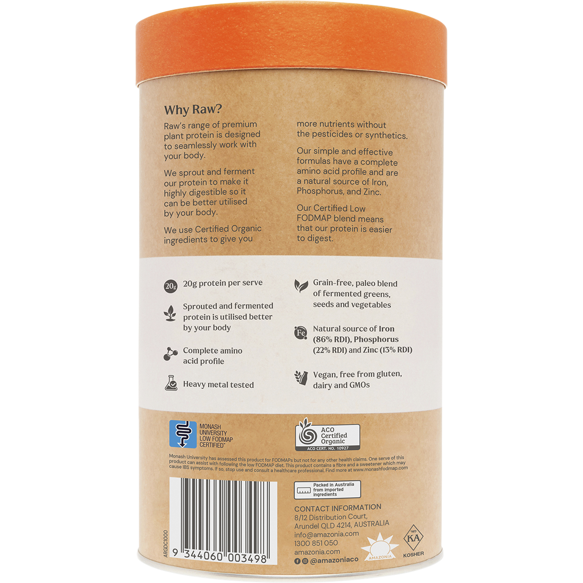 Amazonia Raw Gentle Digest Paleo Protein Chocolate – 1kg, pack detail