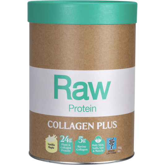 Amazonia Raw Protein Collagen Plus Vanilla Maple – 750g, front of pack