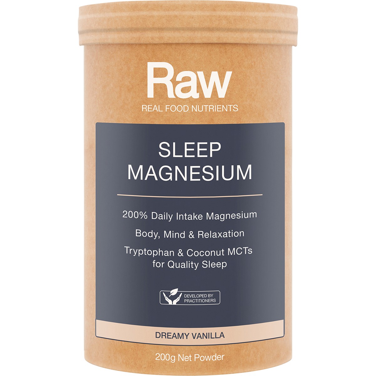 Amazonia Raw Sleep Magnesium Dreamy Vanilla – 200g, front of pack