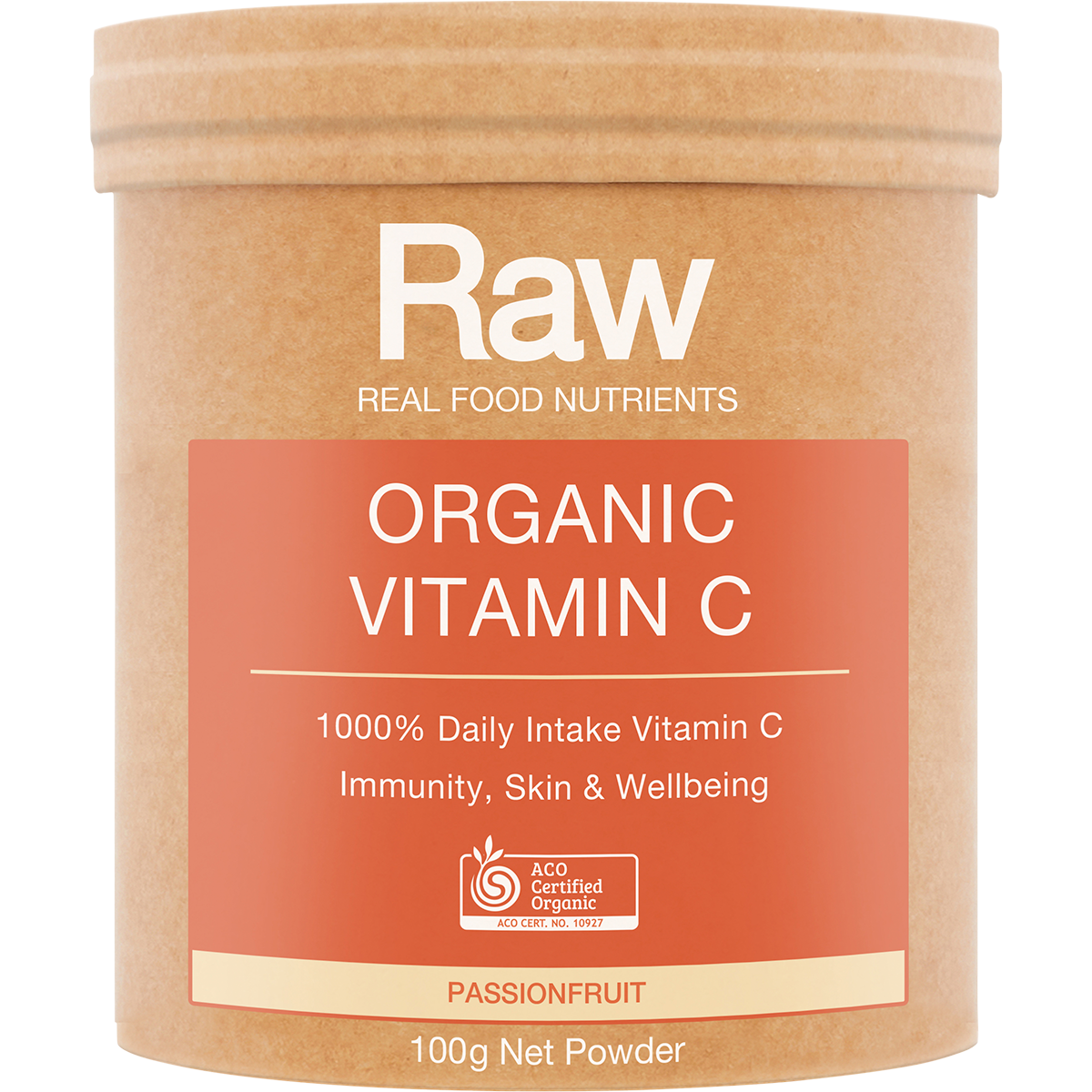 Amazonia Raw Organic Vitamin C Passionfruit – 100g, front of pack
