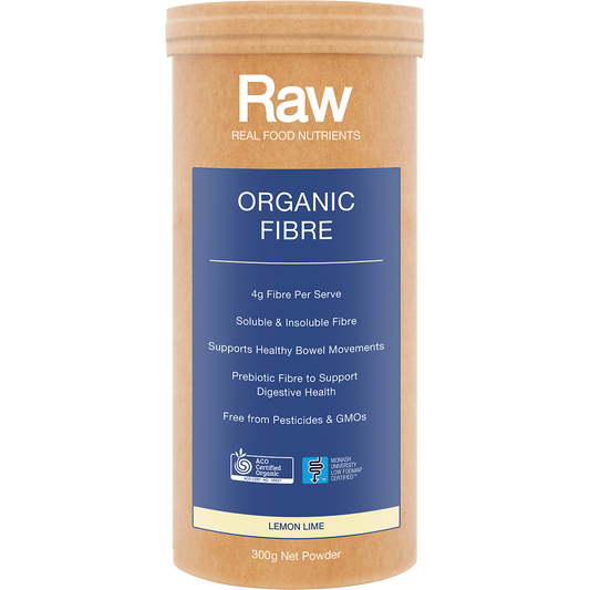 Amazonia Raw Organic Fibre Lemon Lime – 300g, front of pack