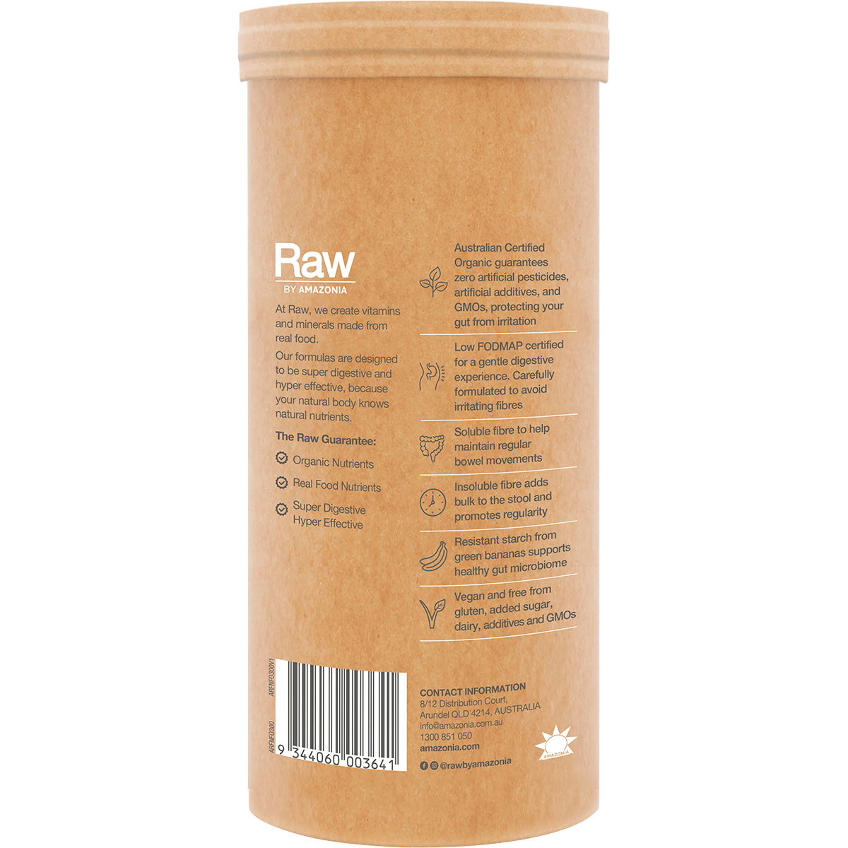 Amazonia Raw Organic Fibre Orange – 300g, pack detail