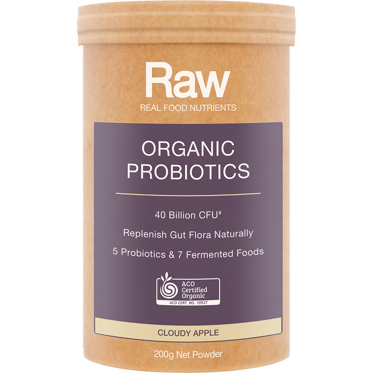 Amazonia Raw Organic Probiotics Cloudy Apple – 200g, front of pack