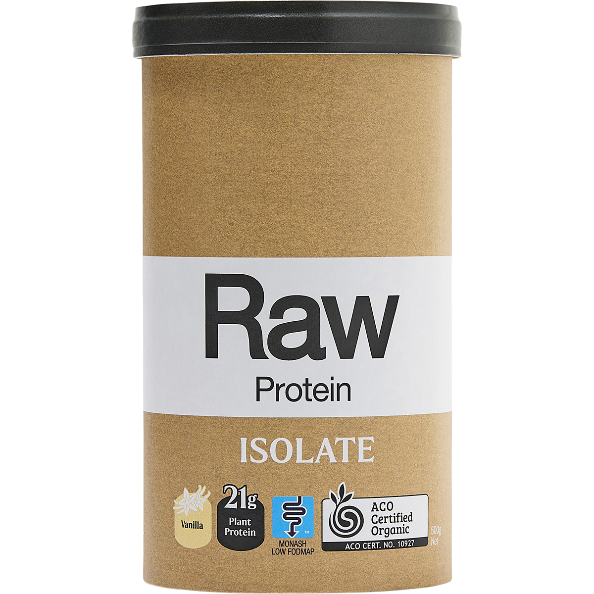 Amazonia Raw Protein Isolate Vanilla – 500g, front of pack