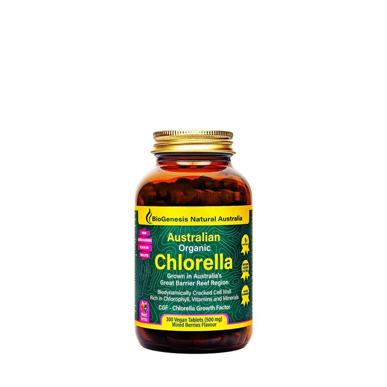 Biogenesis Organic Chlorella Berry – 500mg, 300 Tablets