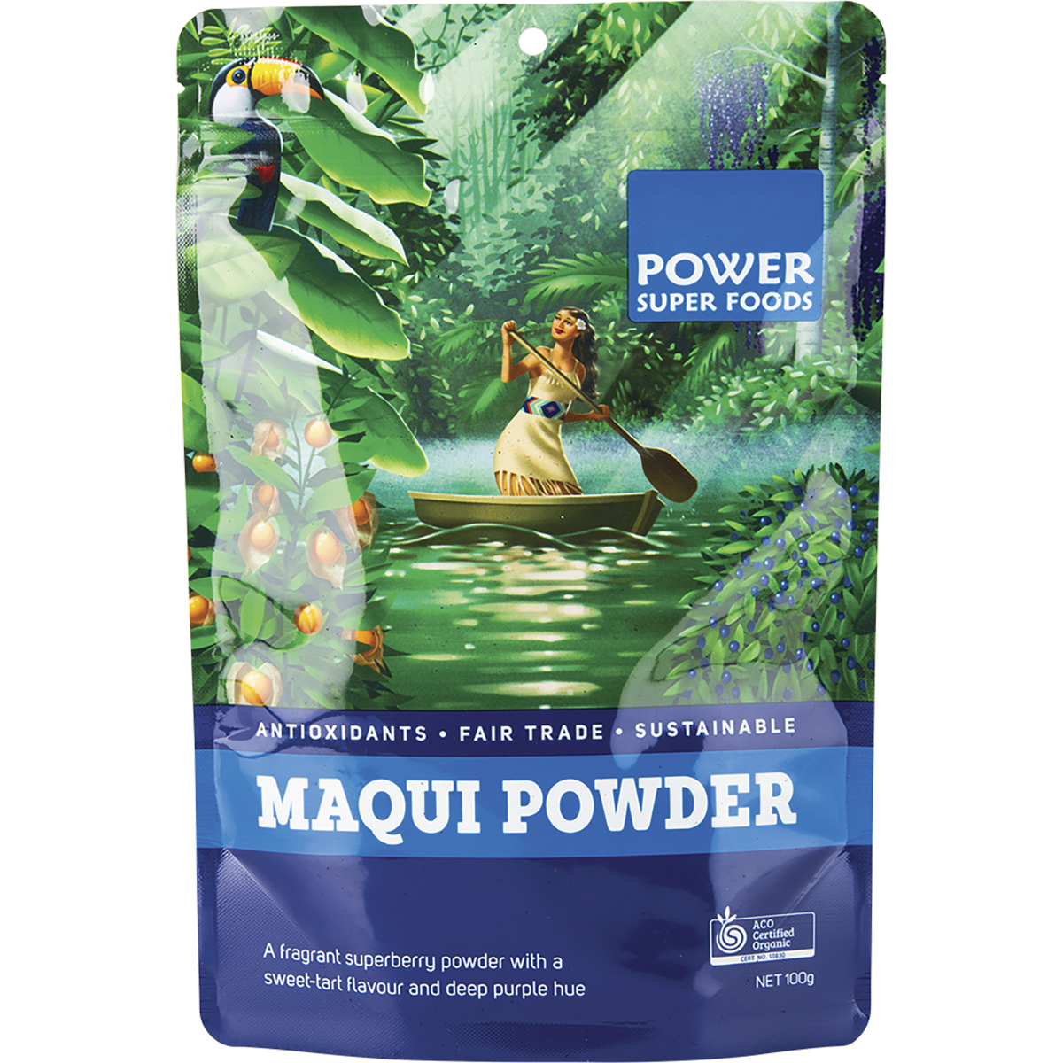 Power Super Foods Organic Maqui Powder – 100g, front of pack