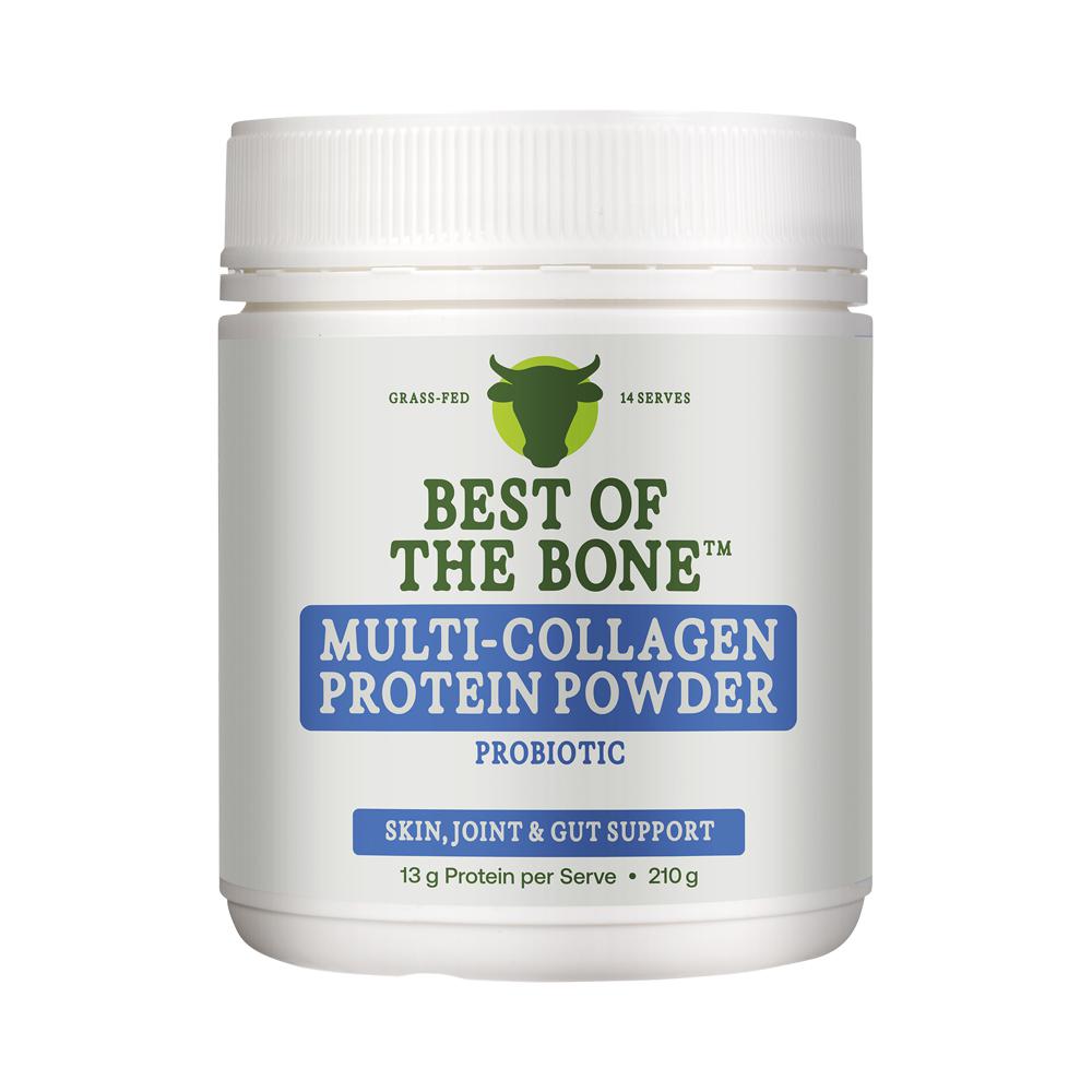 Best of the Bone Multi-Collagen Gut & Immunity Blend with Probiotic Spores – 210g, front of pack
