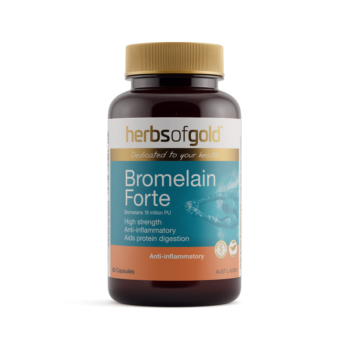 Herbs of Gold Bromelain Forte – 60 Vege Capsules