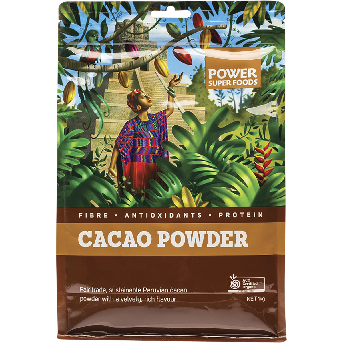 Power Super Foods Cacao Powder Origin – 1kg, front of pack