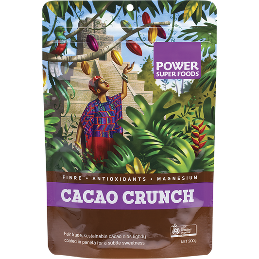 Power Super Foods Cacao Crunch Nibs Raw – 200g, front of pack
