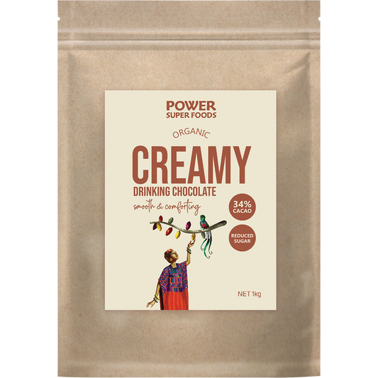 Power Super Foods Creamy Drinking Chocolate – 1kg, front of pack