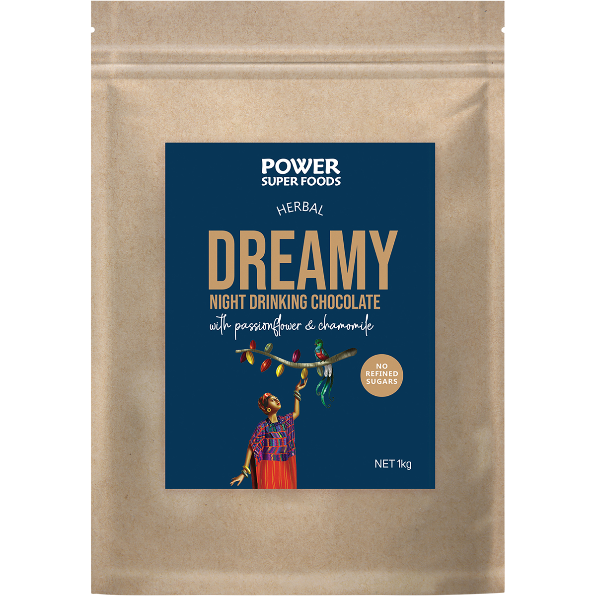 Power Super Foods Dreamy Night Drinking Chocolate – 1kg, front of pack