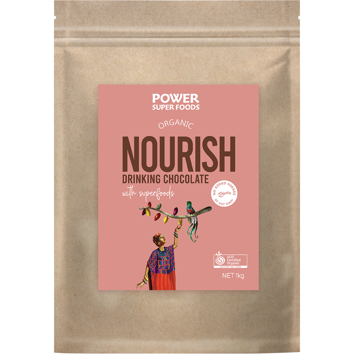 Power Super Foods Nourish Drinking Chocolate With Superfoods – 1kg, front of pack