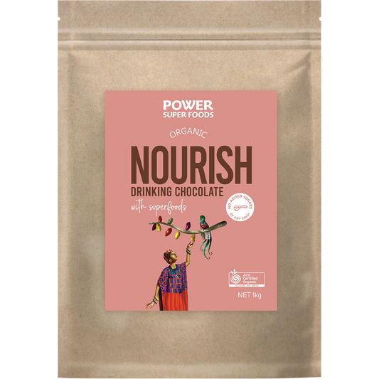 Power Super Foods Nourish Drinking Chocolate With Superfoods – 1kg, front of pack