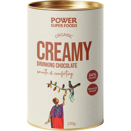 Power Super Foods Creamy Drinking Chocolate – 220g, front of pack