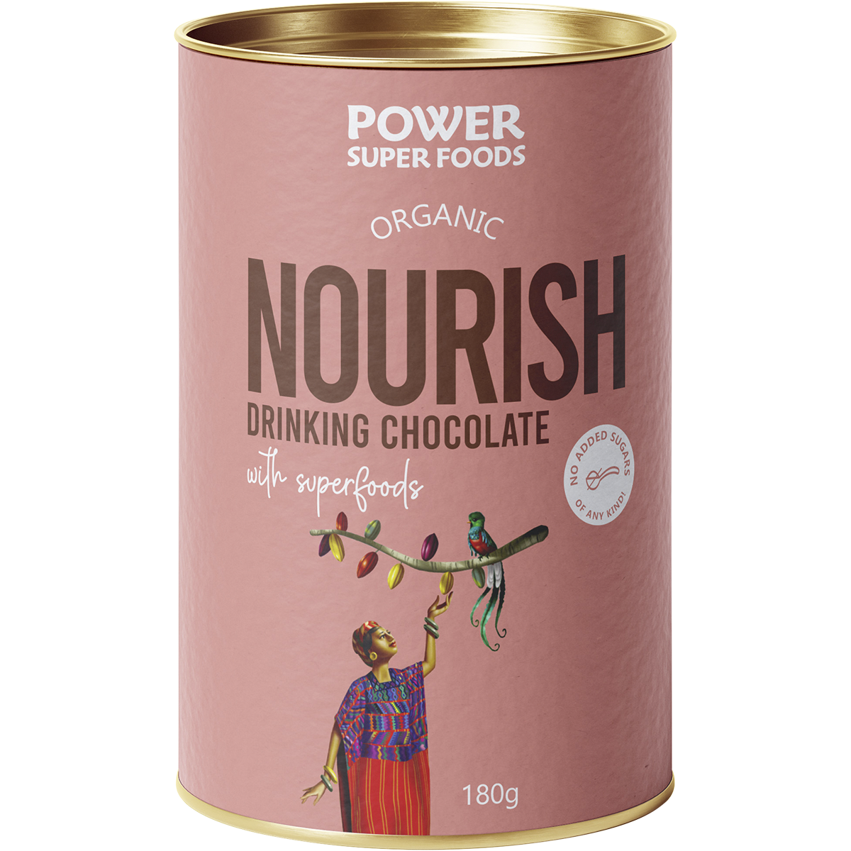 Power Super Foods Nourish Drinking Chocolate With Superfoods – 180g, front of pack