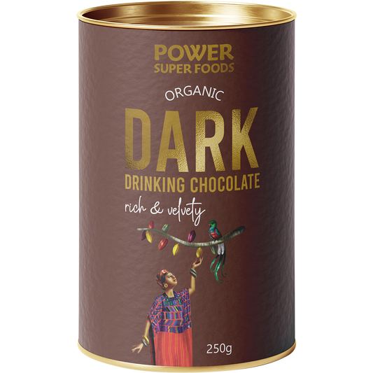 Power Super Foods Dark Drinking Chocolate – 250g, front of pack