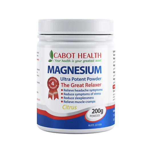 Cabot Health Magnesium Ultra Potent Citrus Powder – 200g