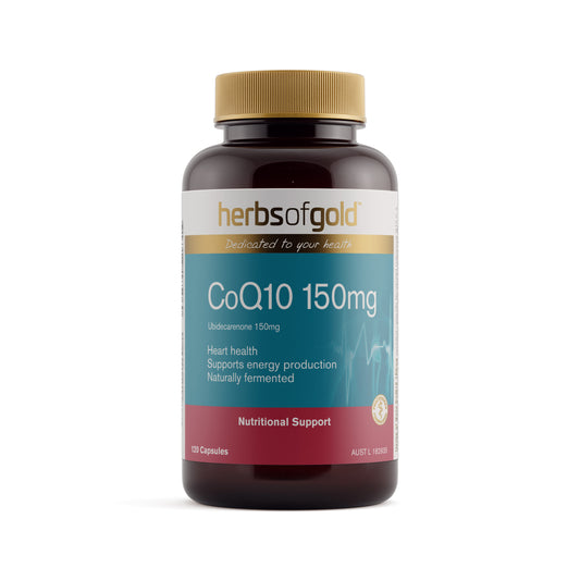 Herbs of Gold CoQ10 150mg (in Rice Bran Oil) – 120 Capsules