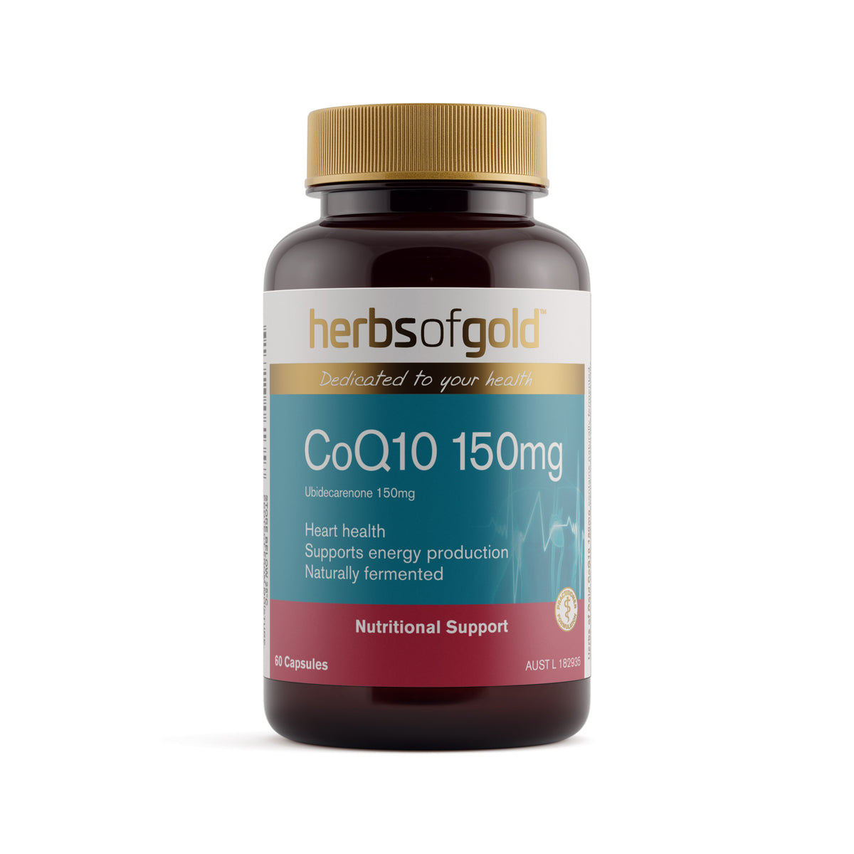 Herbs of Gold CoQ10 150mg (in Rice Bran Oil) – 60 Capsules
