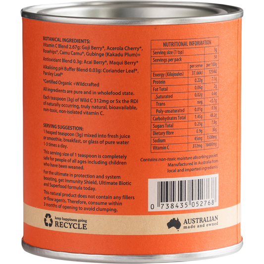 Eden Healthfoods Wild C Natural Vitamin C Powder – 150g, pack detail