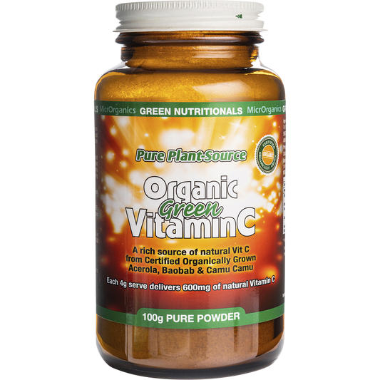 Green Nutritionals Organic Green Vitamin C Powder – 100g, front of pack