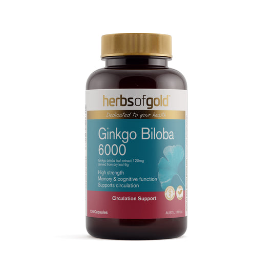 Herbs of Gold Ginkgo Biloba 6000 – 120 Vege Capsules