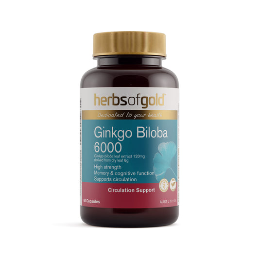 Herbs of Gold Ginkgo Biloba 6000 – 60 Vege Capsules
