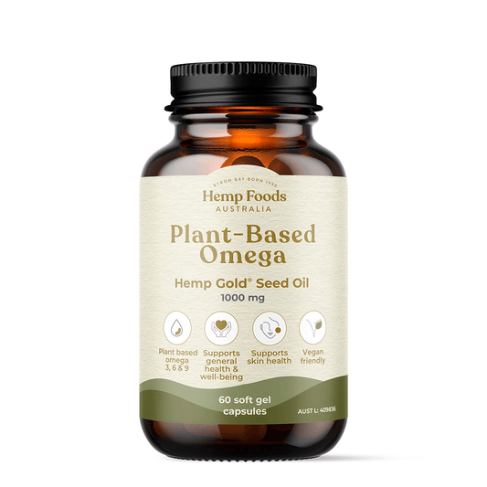 Hemp Foods Australia Plant-Based Omega Hemp Seed Oil Capsules – 60 capsules