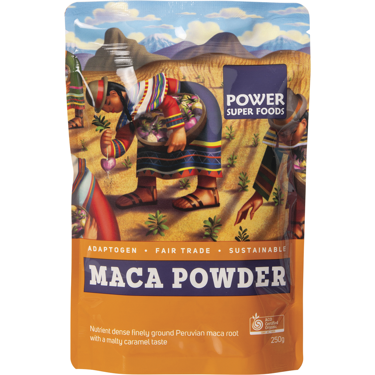 Power Super Foods Organic Maca Powder – 250g, front of pack