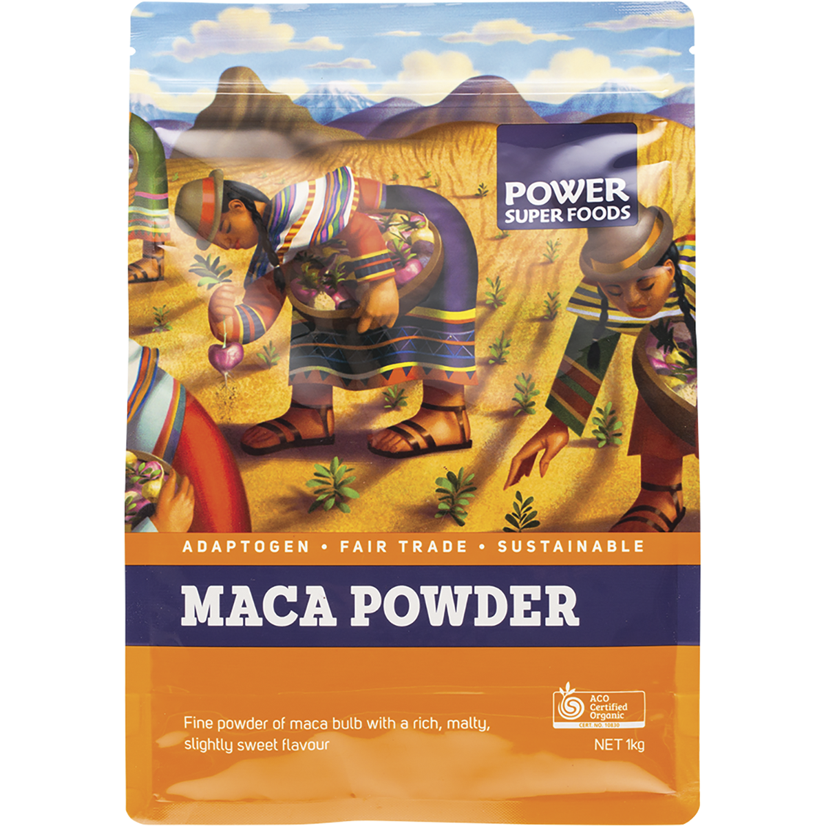 Power Super Foods Organic Maca Powder – 1kg, front of pack